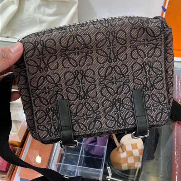 Loewe Black and Brown Patterned Messenger Bag